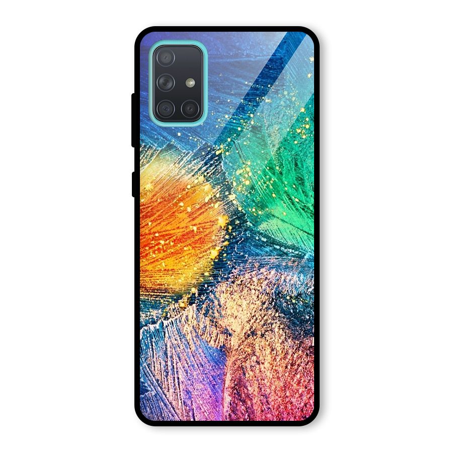 Colorful Leafs Vibrant Glass Back Case for Galaxy A71