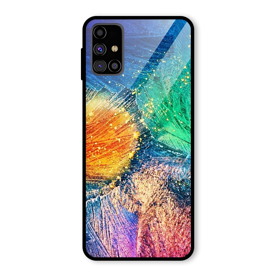 Colorful Leafs Vibrant Glass Back Case for Galaxy M31s