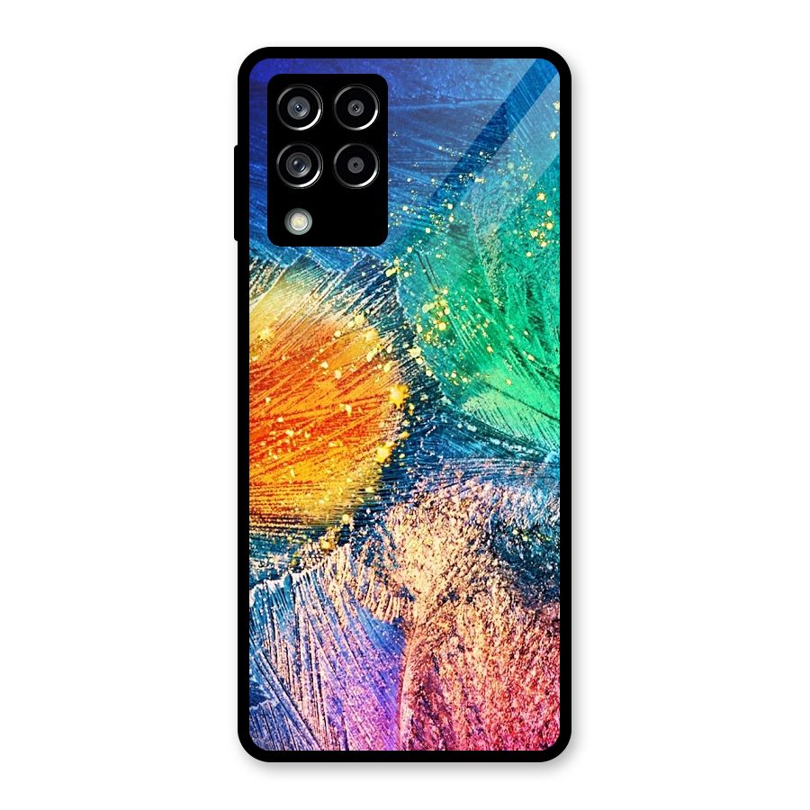 Colorful Leafs Vibrant Glass Back Case for Galaxy M53 5G