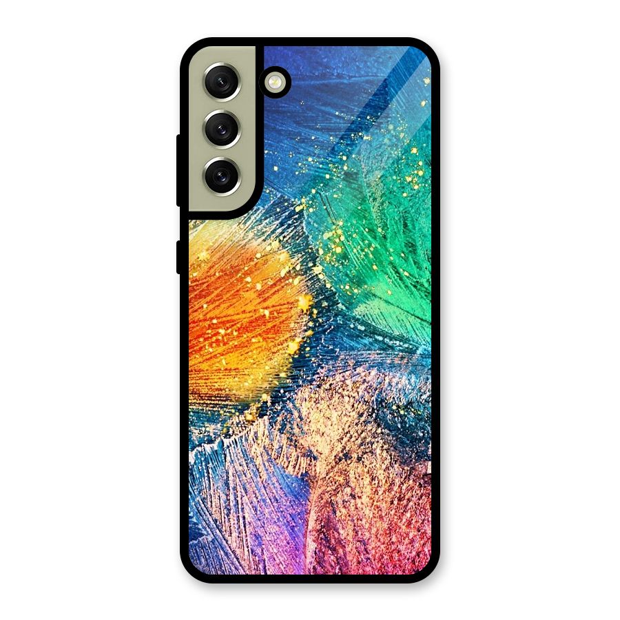 Colorful Leafs Vibrant Glass Back Case for Galaxy S21 FE 5G