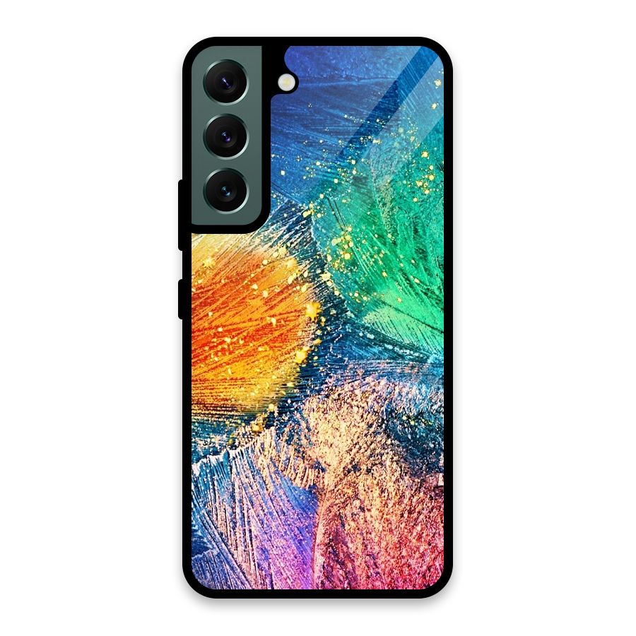 Colorful Leafs Vibrant Glass Back Case for Galaxy S22 5G