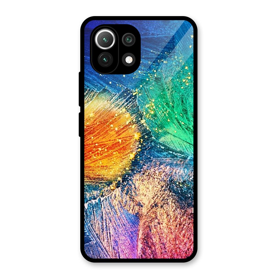 Colorful Leafs Vibrant Glass Back Case for Mi 11 Lite NE 5G