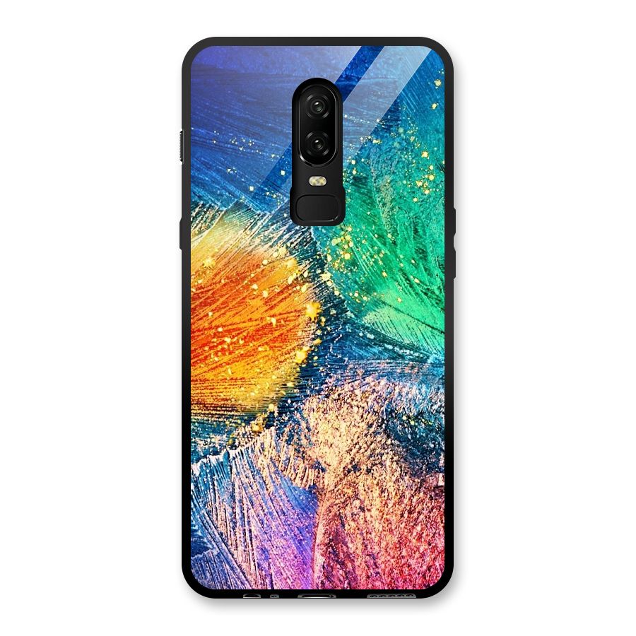Colorful Leafs Vibrant Glass Back Case for OnePlus 6