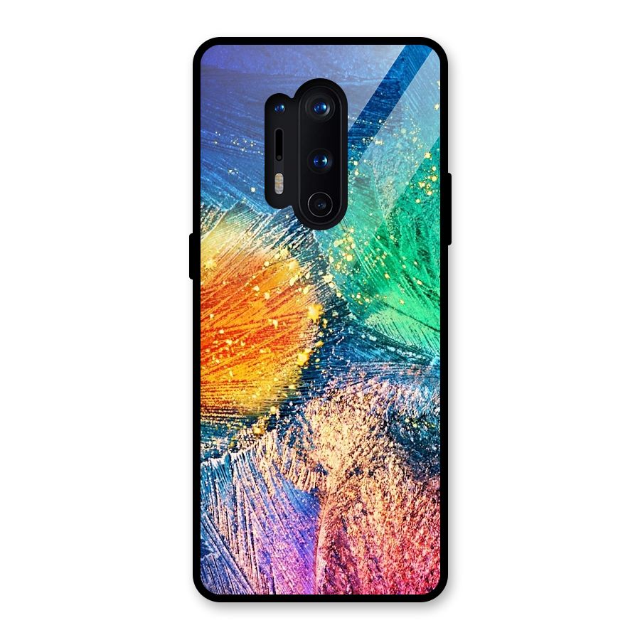 Colorful Leafs Vibrant Glass Back Case for OnePlus 8 Pro