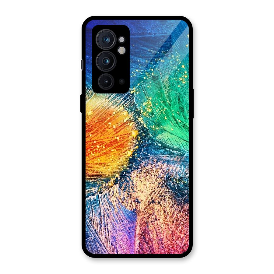 Colorful Leafs Vibrant Glass Back Case for OnePlus 9RT 5G