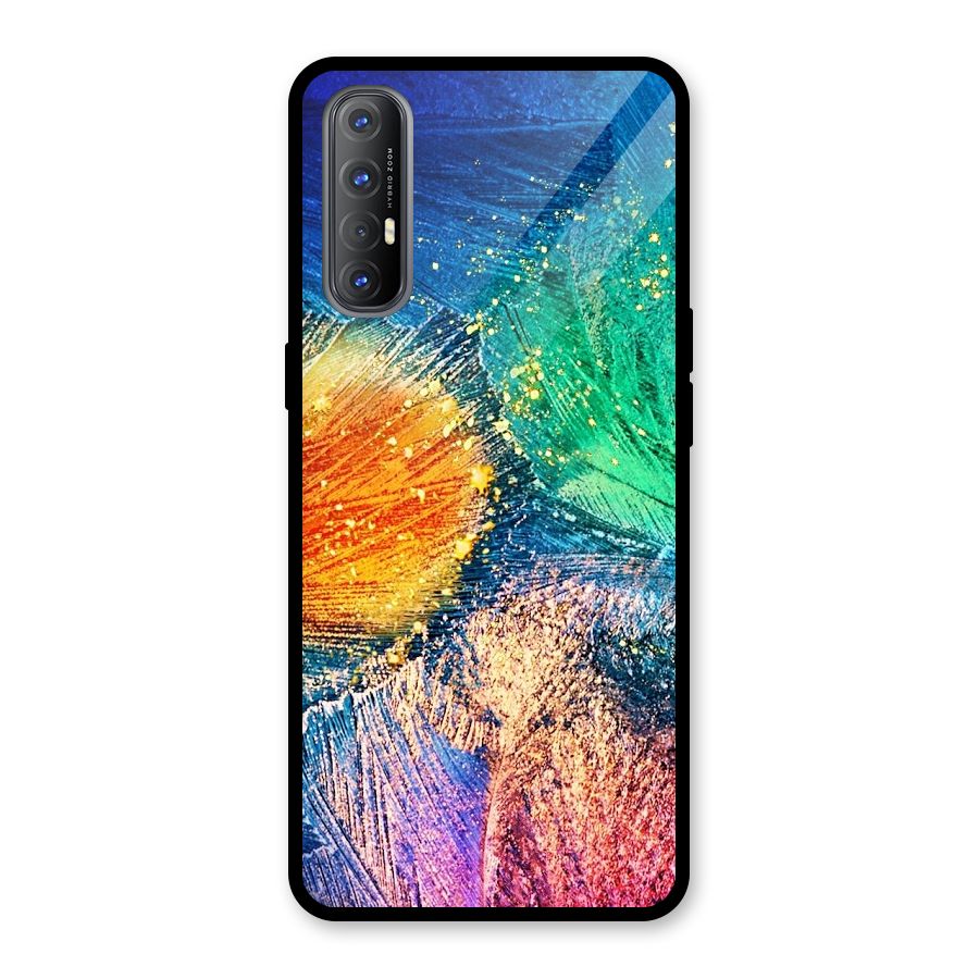 Colorful Leafs Vibrant Glass Back Case for Oppo Reno3 Pro