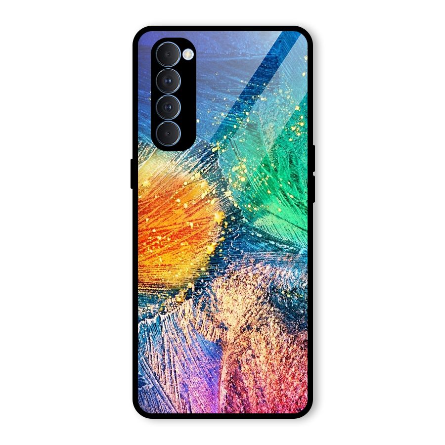 Colorful Leafs Vibrant Glass Back Case for Oppo Reno4 Pro