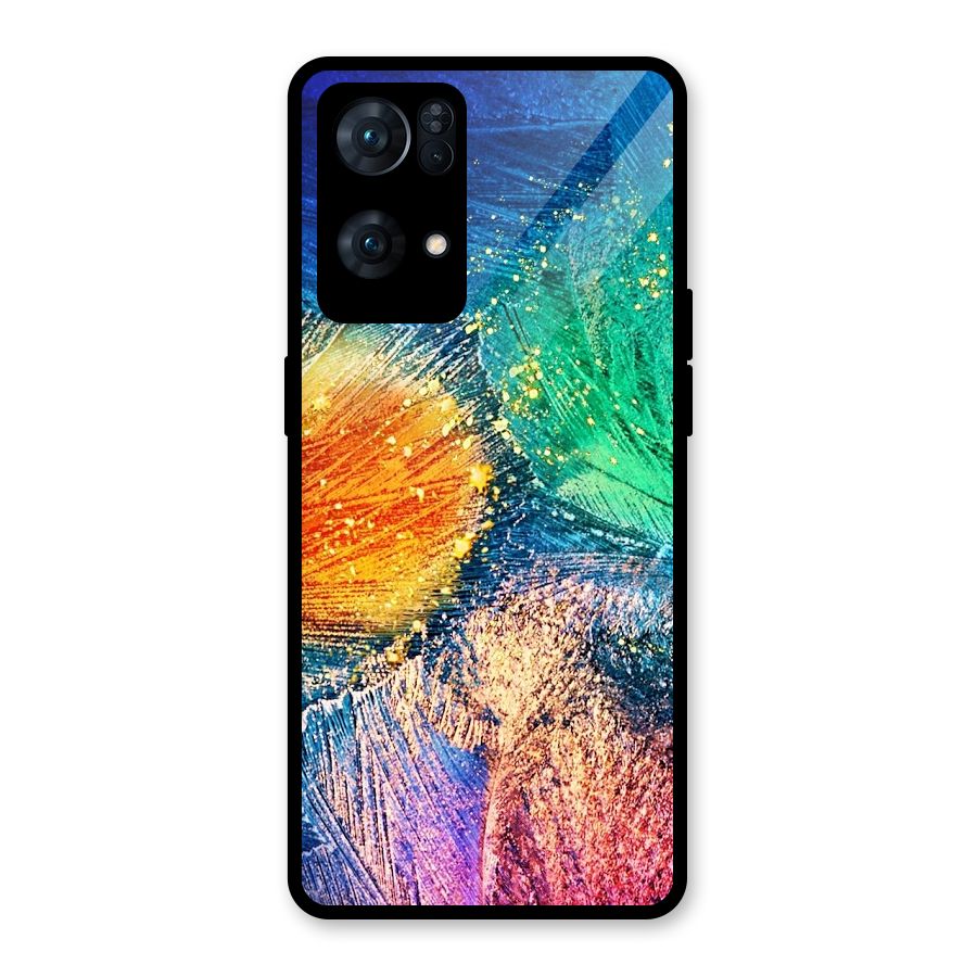 Colorful Leafs Vibrant Glass Back Case for Oppo Reno7 Pro 5G