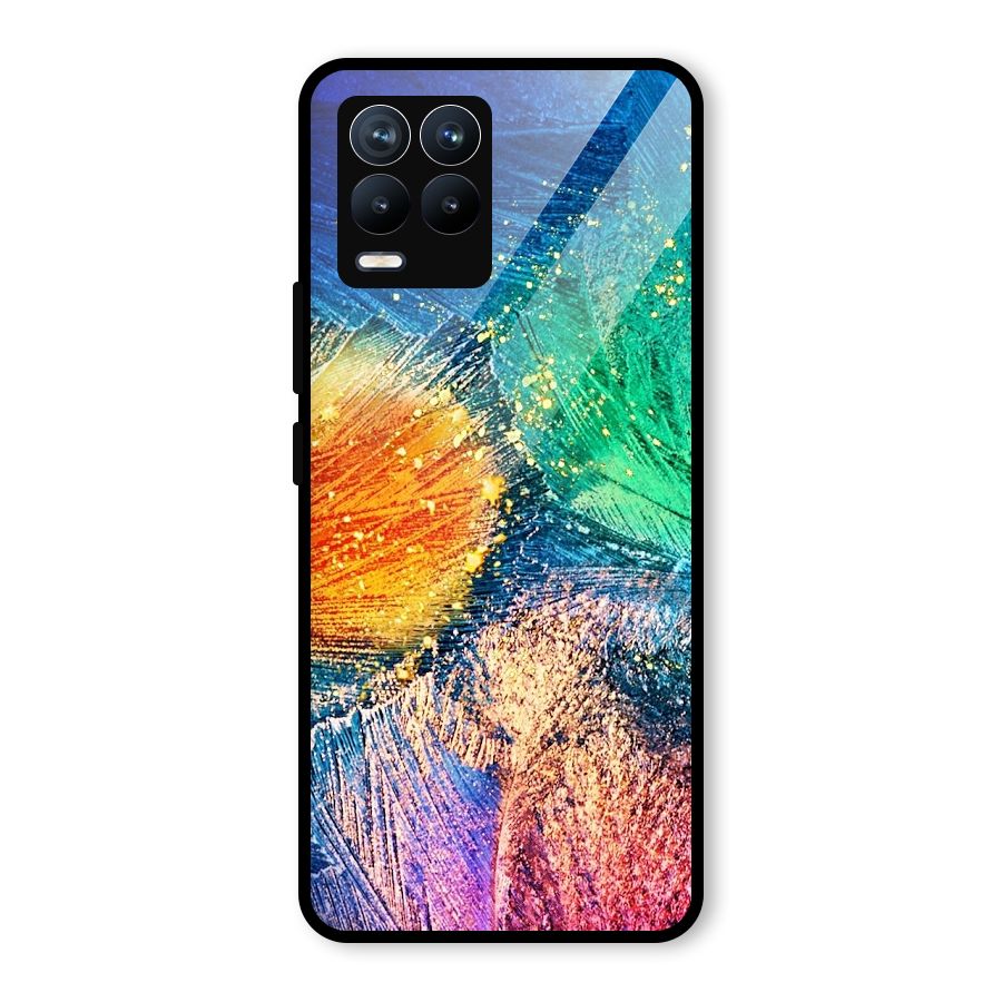 Colorful Leafs Vibrant Glass Back Case for Realme 8 Pro