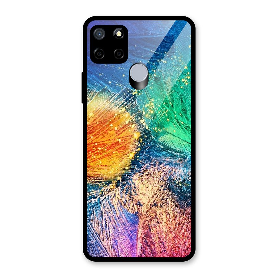 Colorful Leafs Vibrant Glass Back Case for Realme C15