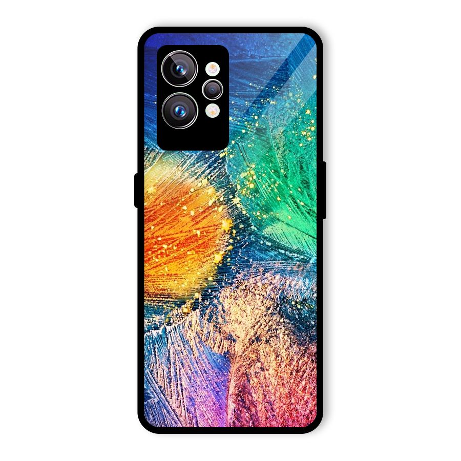 Colorful Leafs Vibrant Glass Back Case for Realme GT2 Pro