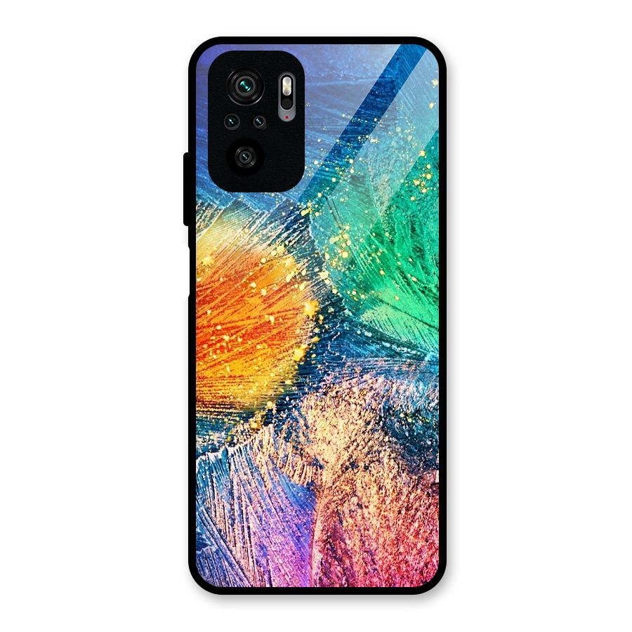 Colorful Leafs Vibrant Glass Back Case for Redmi Note 10S