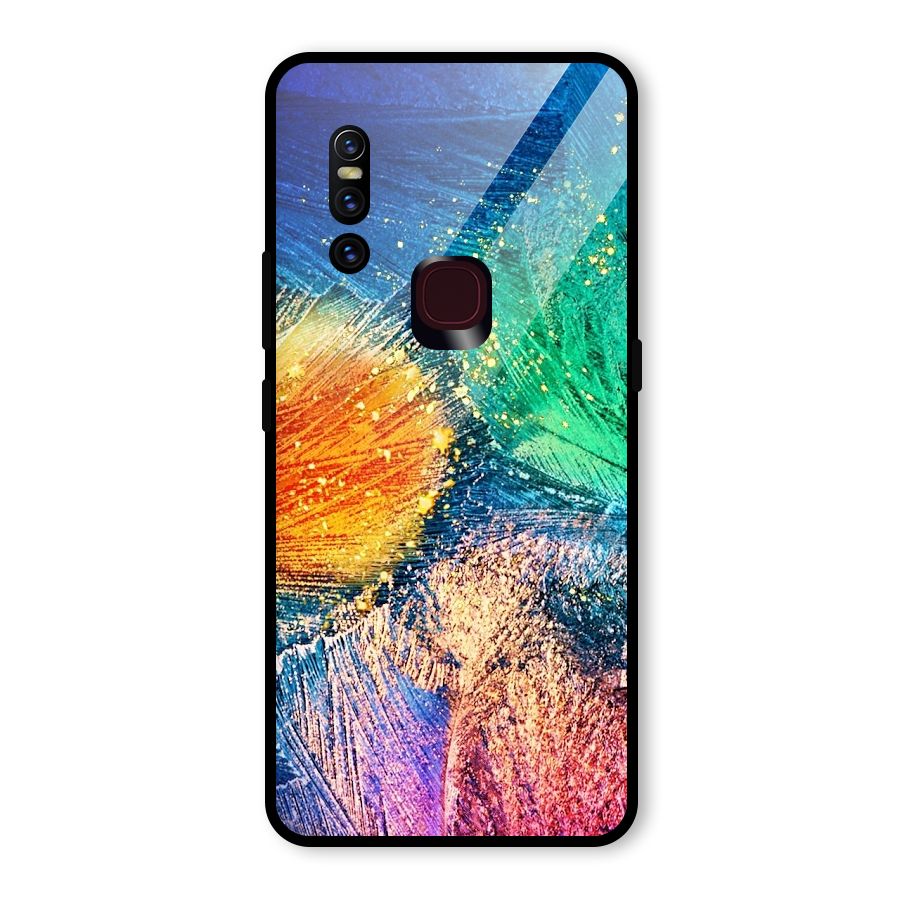 Colorful Leafs Vibrant Glass Back Case for Vivo V15
