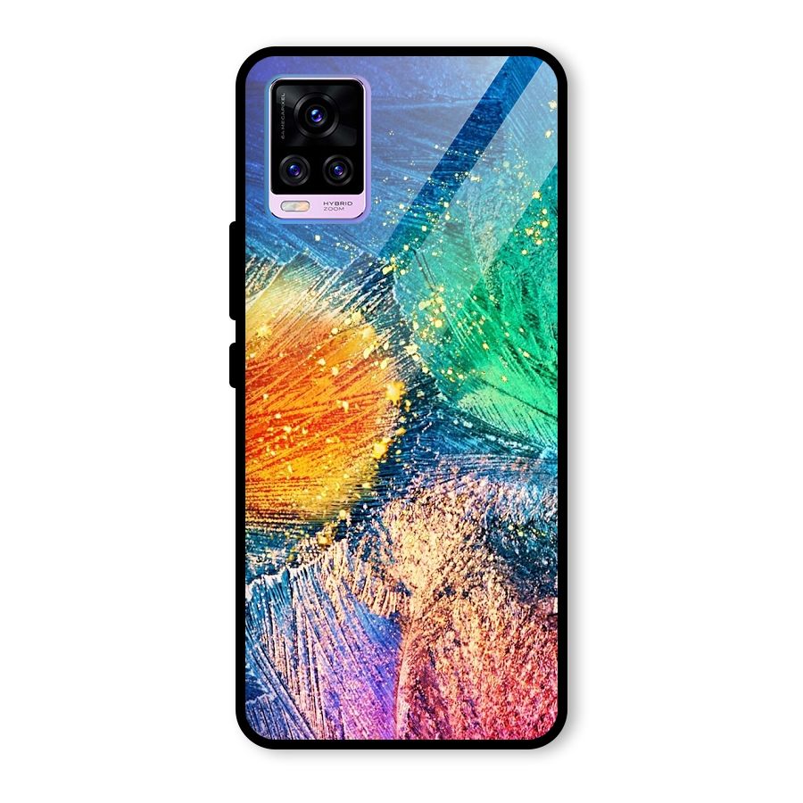 Colorful Leafs Vibrant Glass Back Case for Vivo V20 Pro