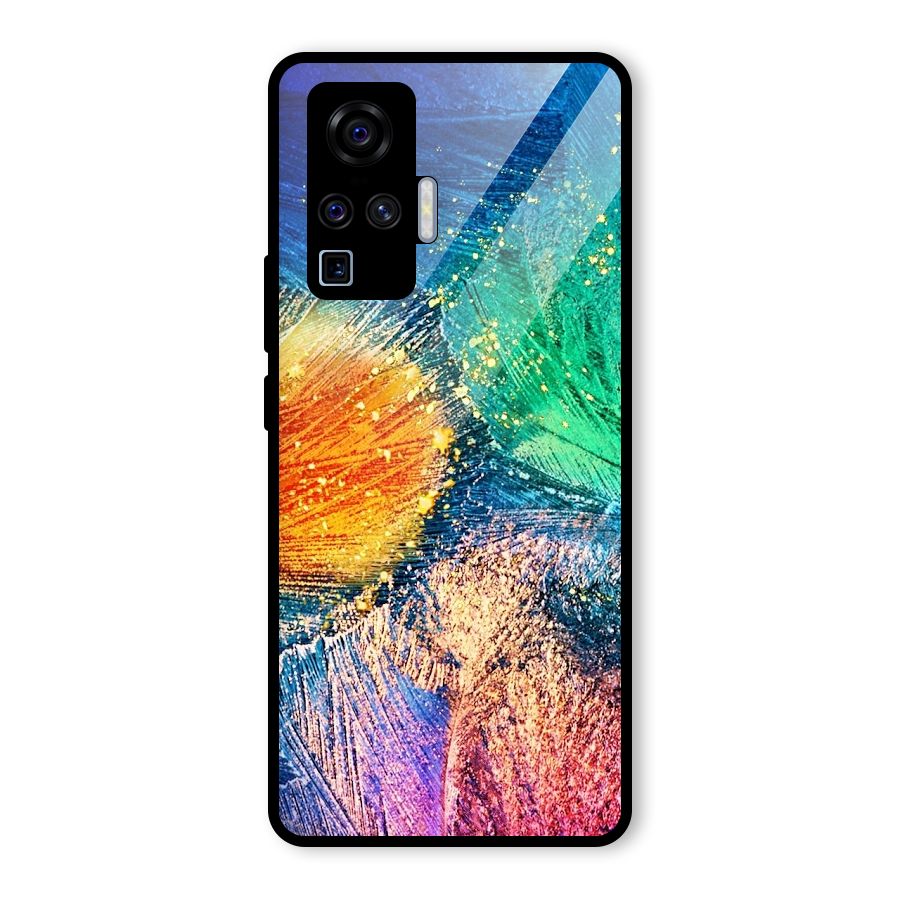 Colorful Leafs Vibrant Glass Back Case for Vivo X50 Pro