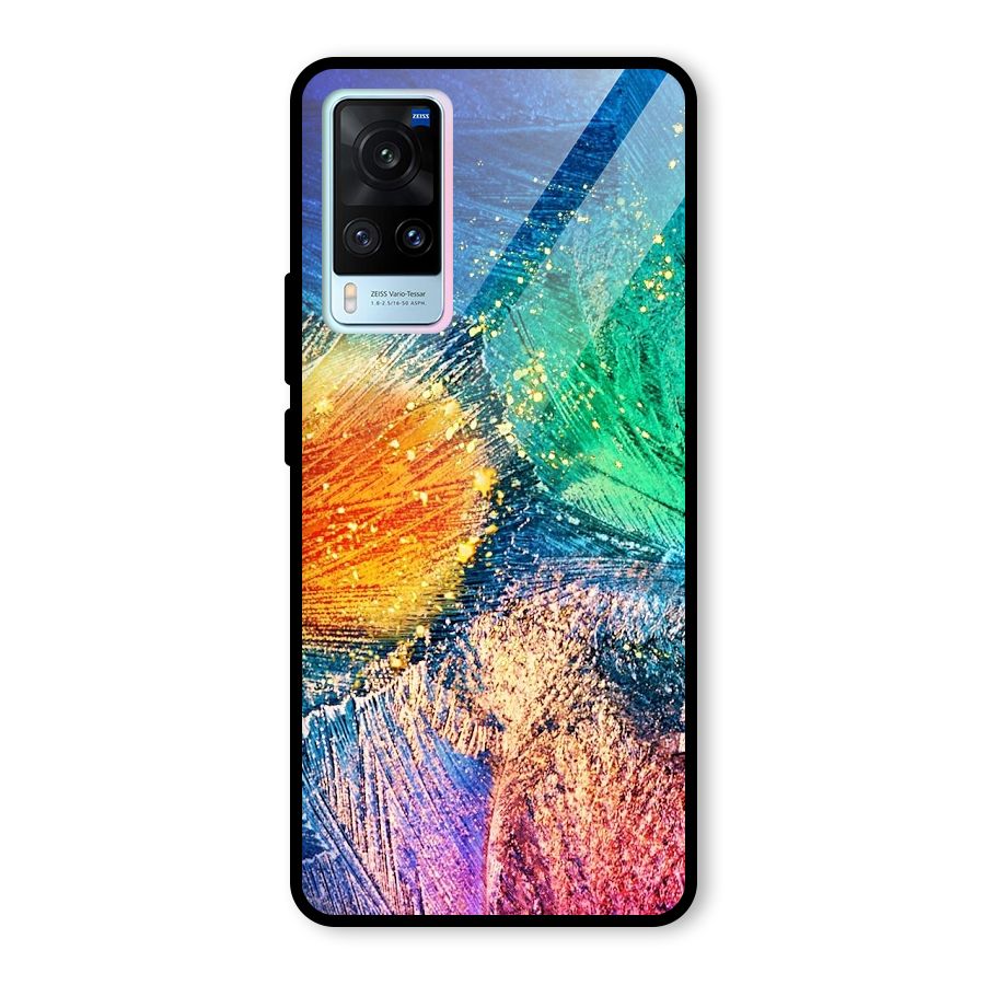 Colorful Leafs Vibrant Glass Back Case for Vivo X60