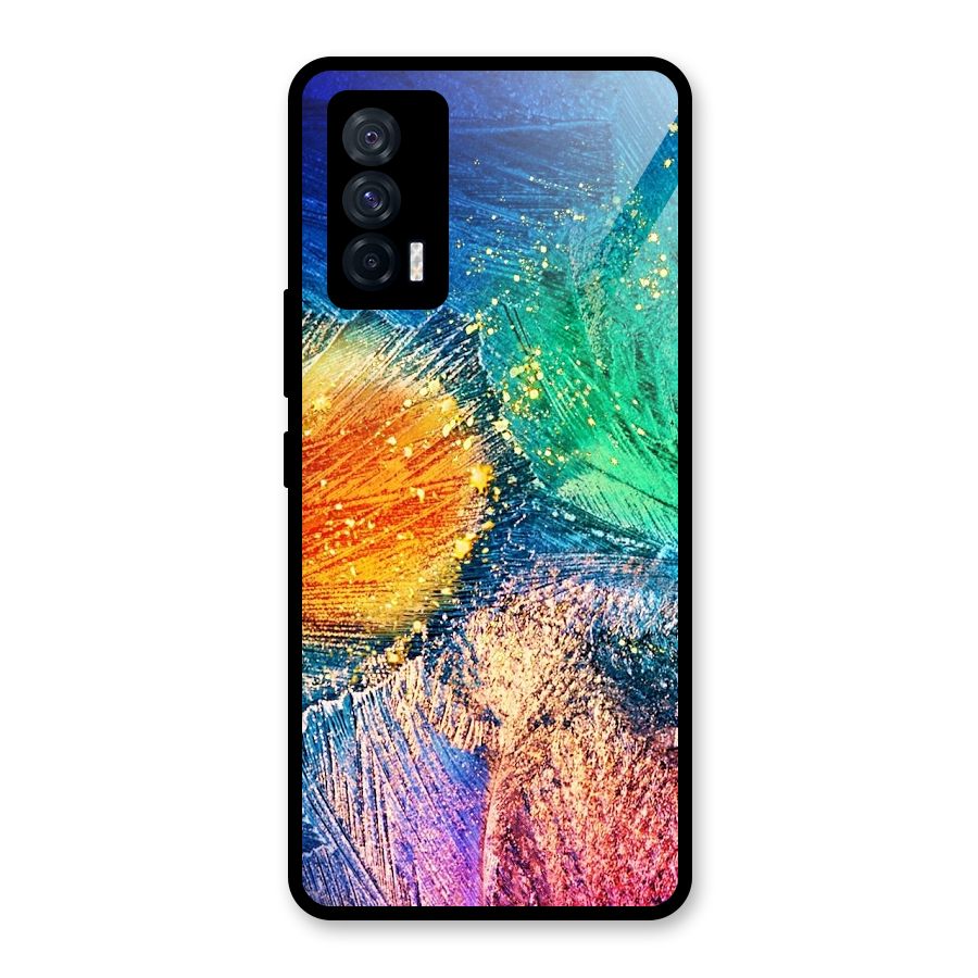 Colorful Leafs Vibrant Glass Back Case for Vivo iQOO 7 5G