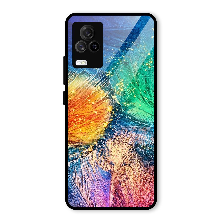 Colorful Leafs Vibrant Glass Back Case for Vivo iQOO 7 Legend 5G