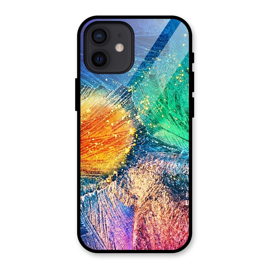 Colorful Leafs Vibrant Glass Back Case for iPhone 12