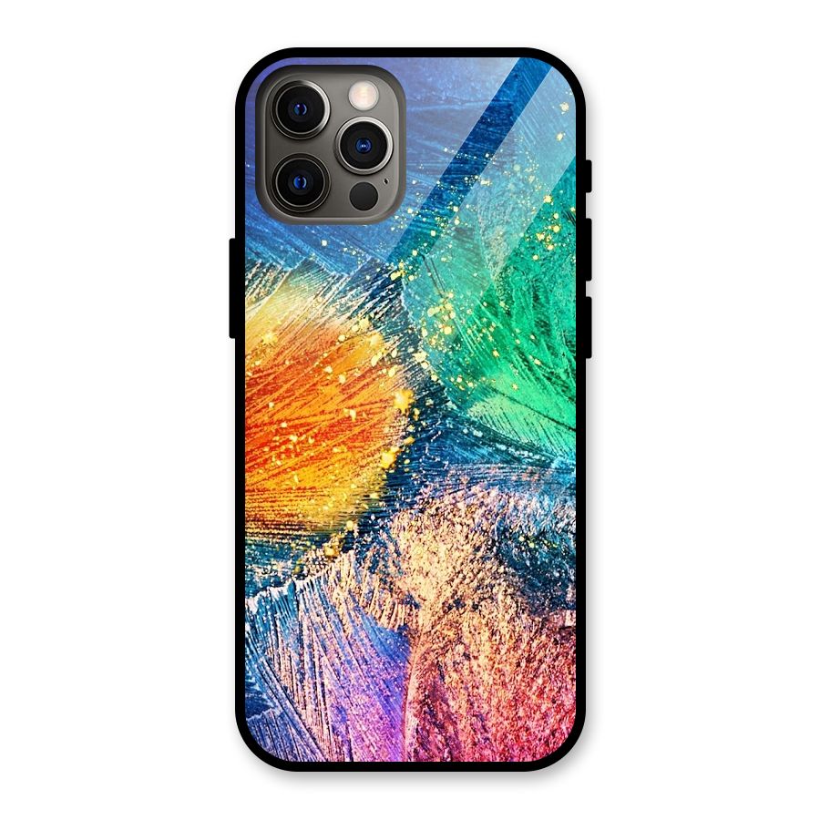 Colorful Leafs Vibrant Glass Back Case for iPhone 12 Pro