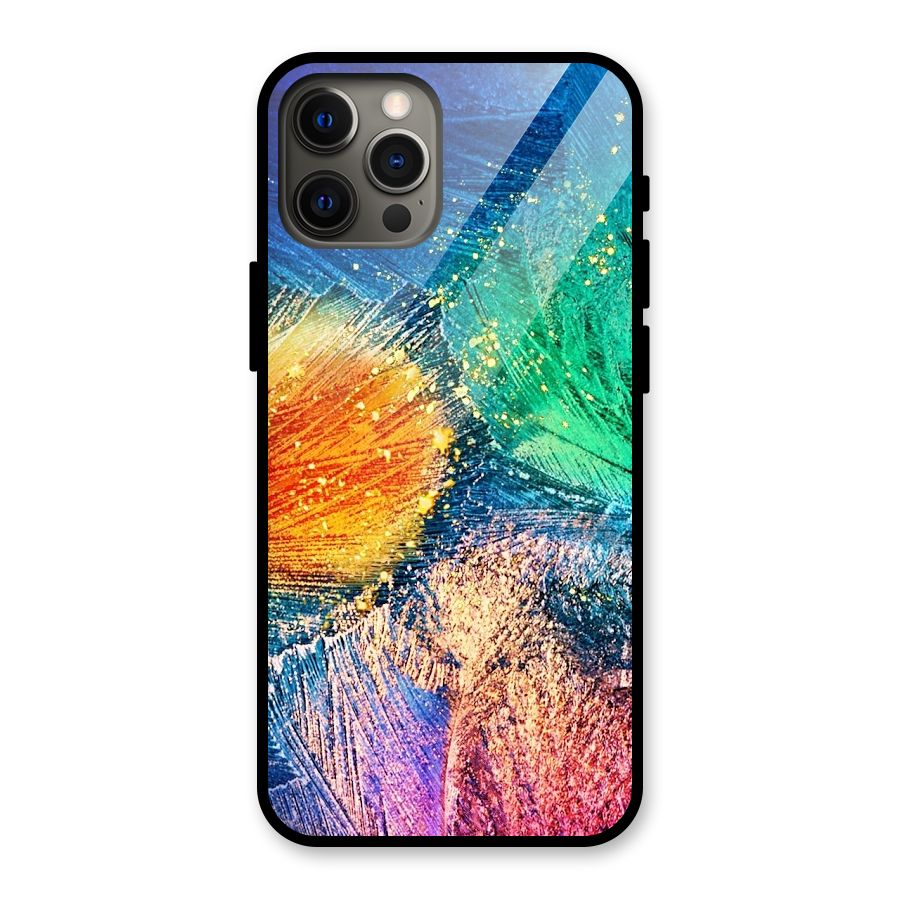 Colorful Leafs Vibrant Glass Back Case for iPhone 12 Pro Max