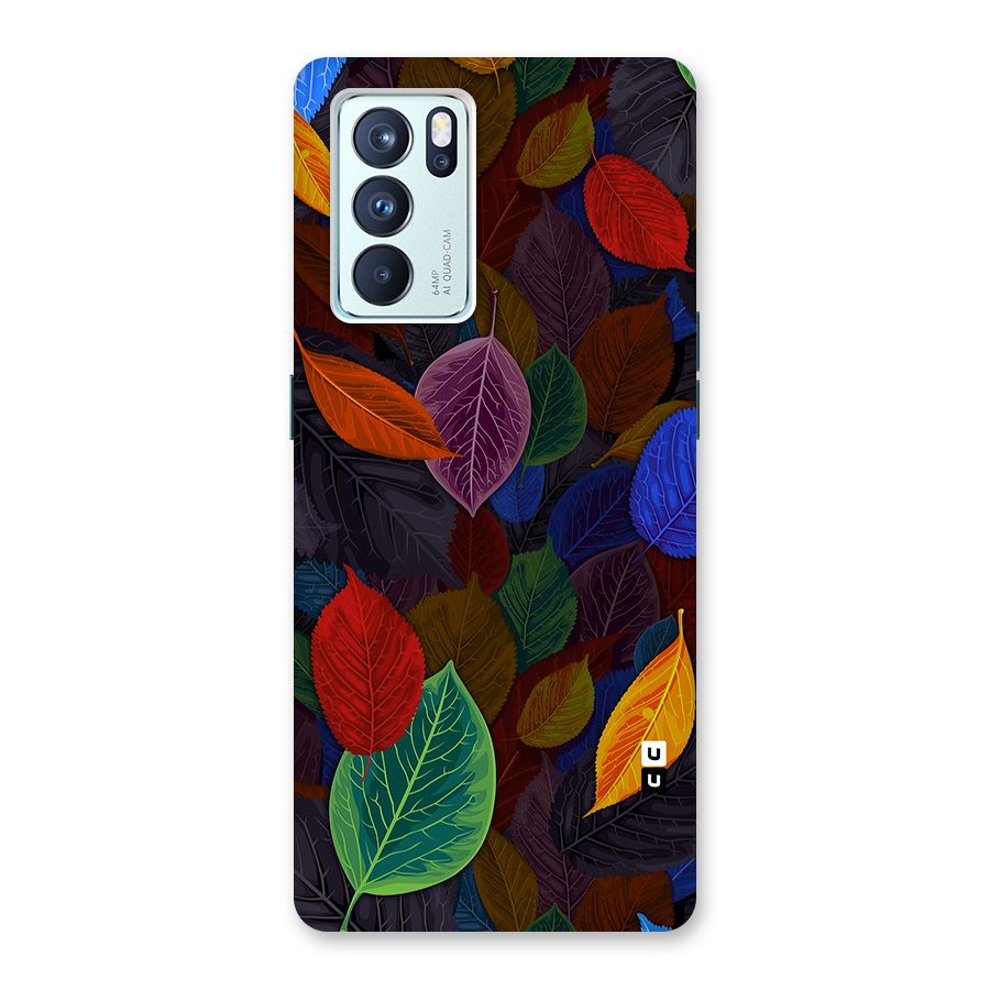 Colorful Leaves Pattern Back Case for Oppo Reno6 Pro 5G