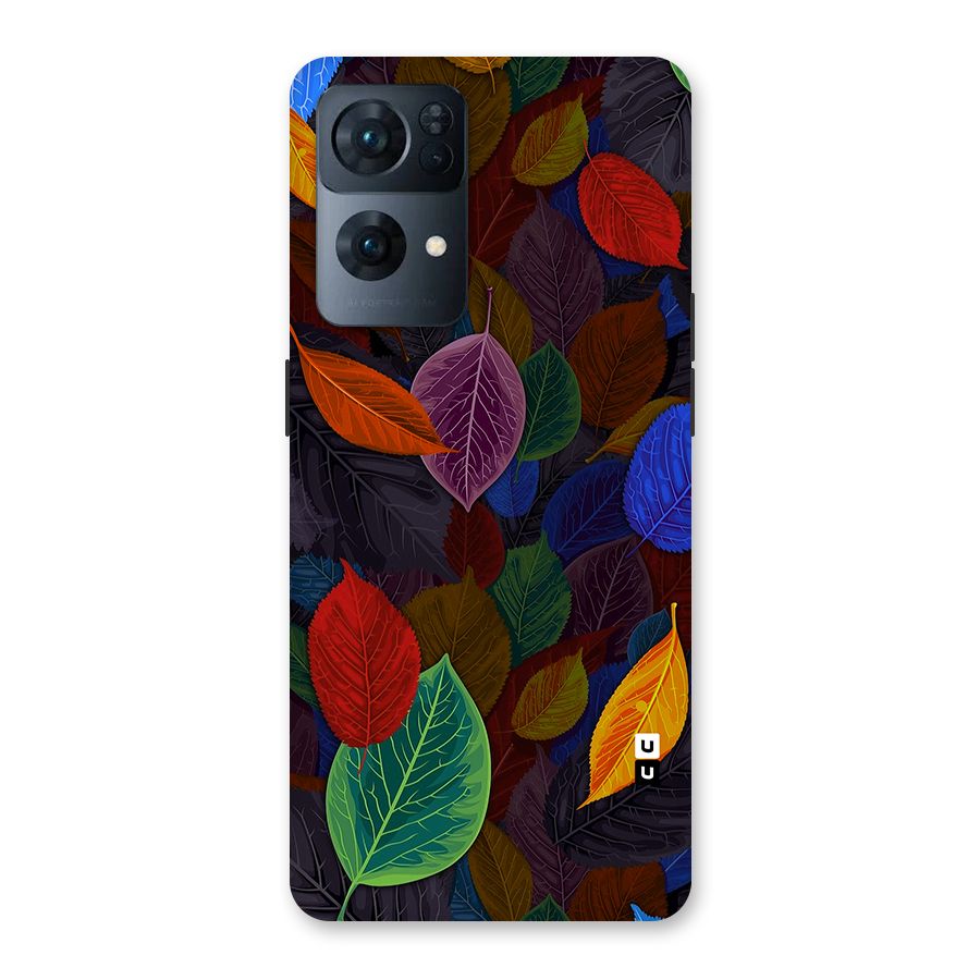Colorful Leaves Pattern Back Case for Oppo Reno7 Pro 5G