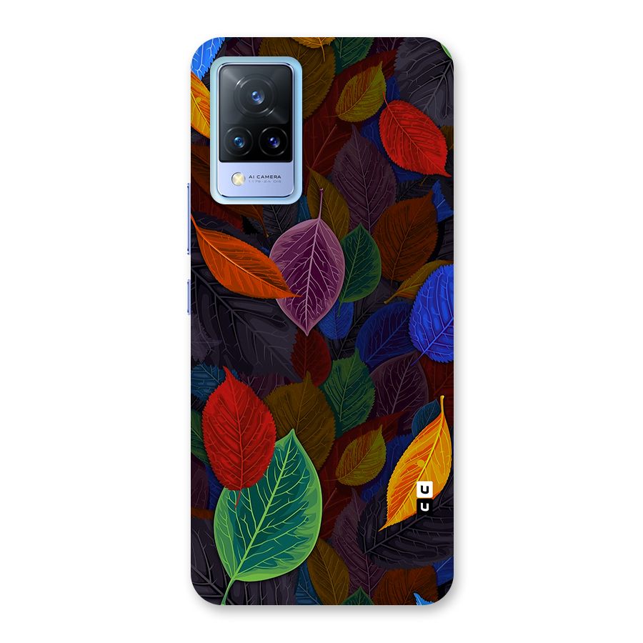 Colorful Leaves Pattern Back Case for Vivo V21 5G
