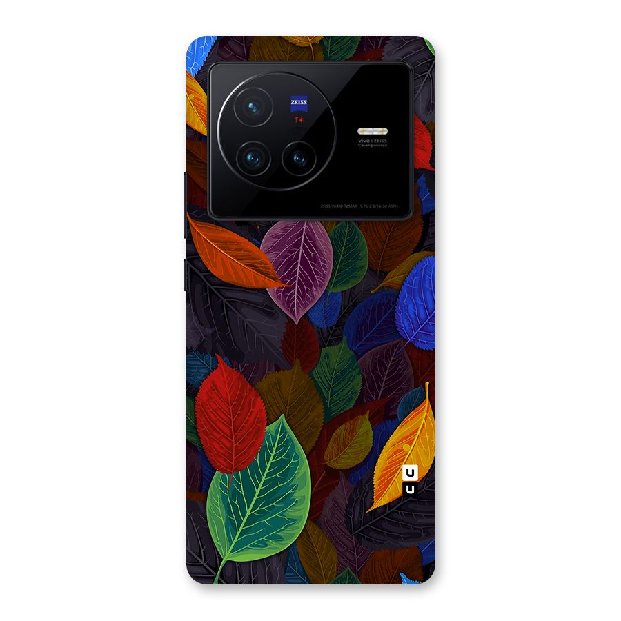 Colorful Leaves Pattern Back Case for Vivo X80