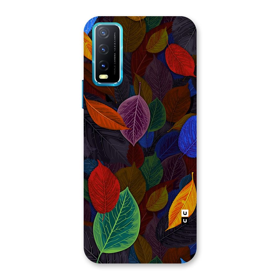Colorful Leaves Pattern Back Case for Vivo Y20 2021