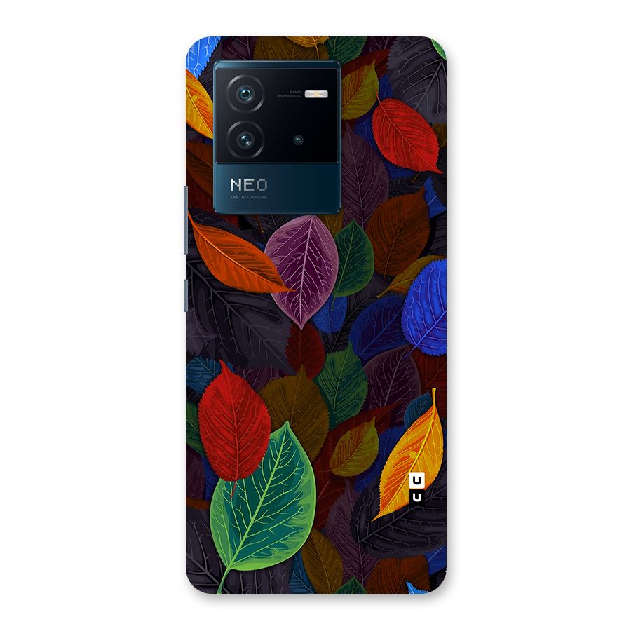 Colorful Leaves Pattern Back Case for Vivo iQOO Neo 6 5G