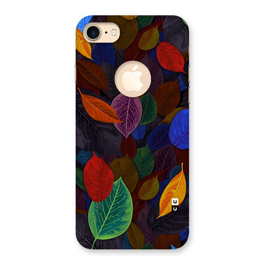Colorful Leaves Pattern Back Case for iPhone 7 Logo Cut