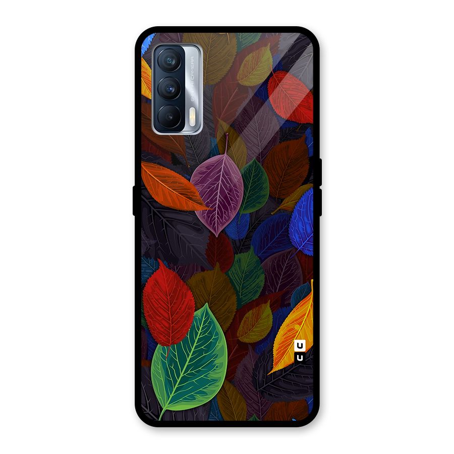 Colorful Leaves Pattern Glass Back Case for Realme X7
