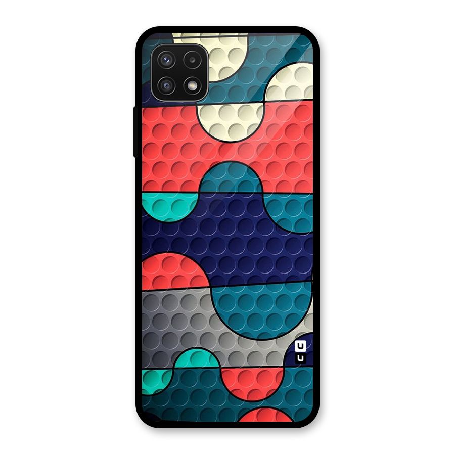 Colorful Puzzle Design Glass Back Case for Galaxy A22 5G