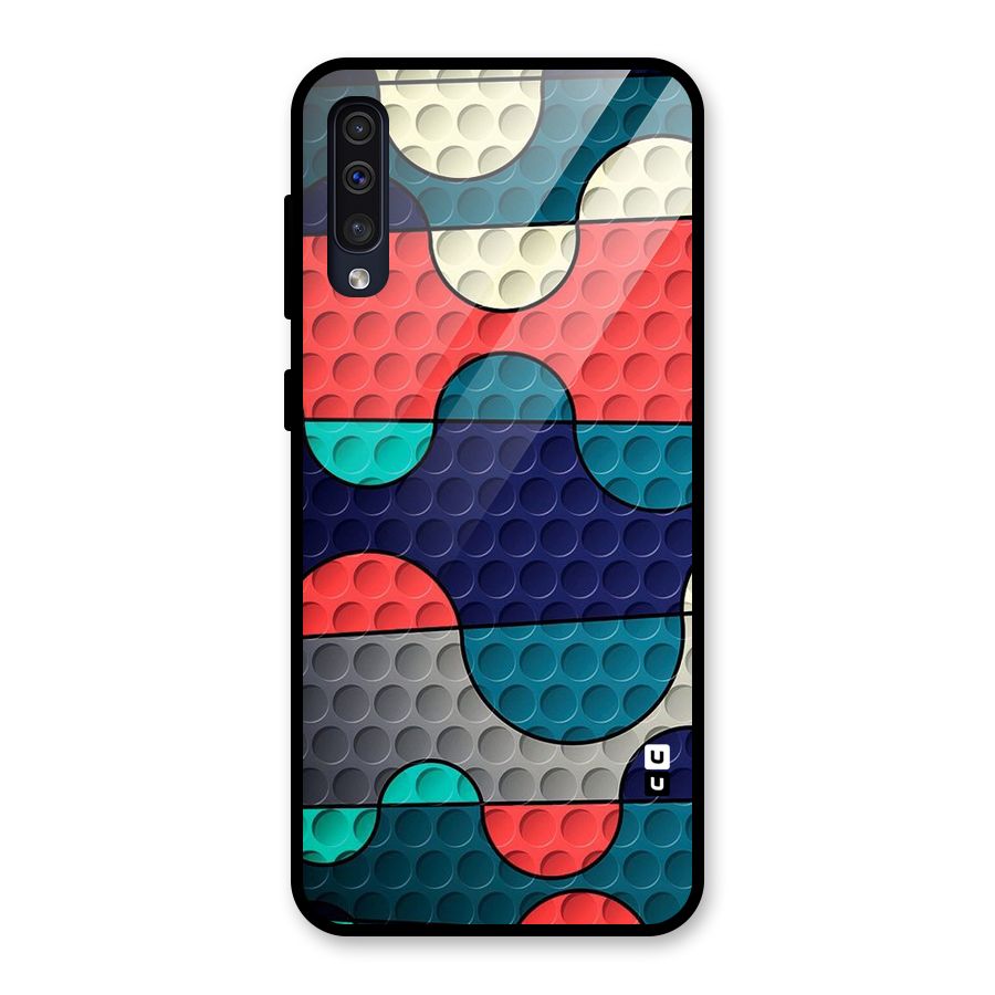 Colorful Puzzle Design Glass Back Case for Galaxy A30s