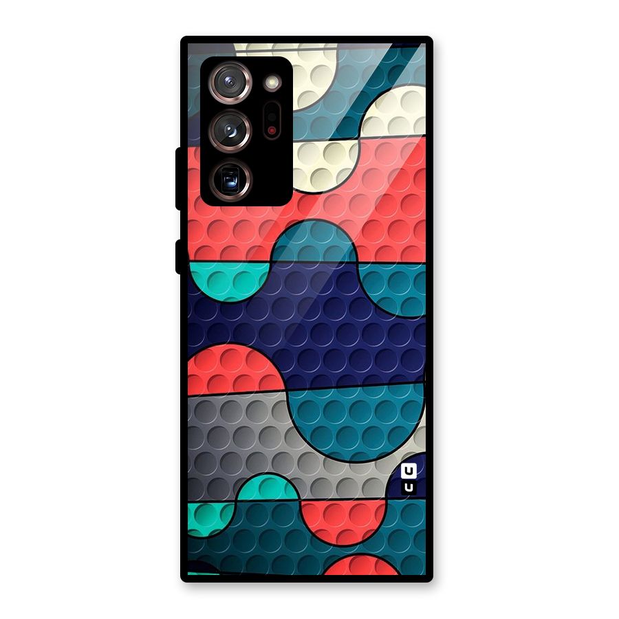 Colorful Puzzle Design Glass Back Case for Galaxy Note 20 Ultra