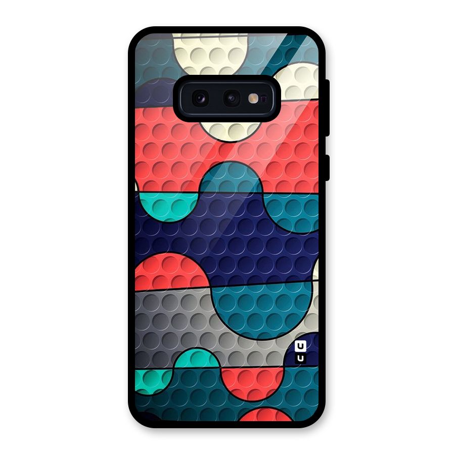 Colorful Puzzle Design Glass Back Case for Galaxy S10e