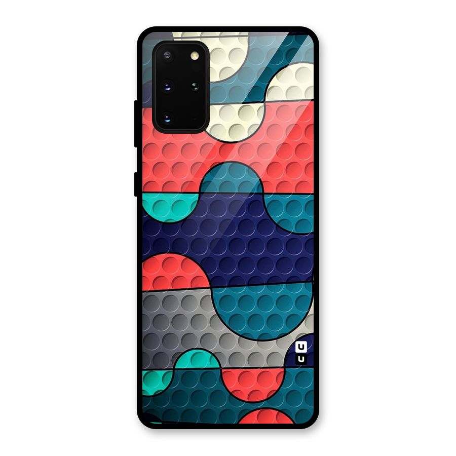 Colorful Puzzle Design Glass Back Case for Galaxy S20 Plus
