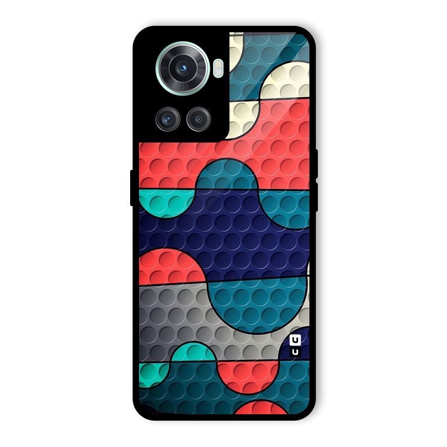 Colorful Puzzle Design Glass Back Case for OnePlus 10R