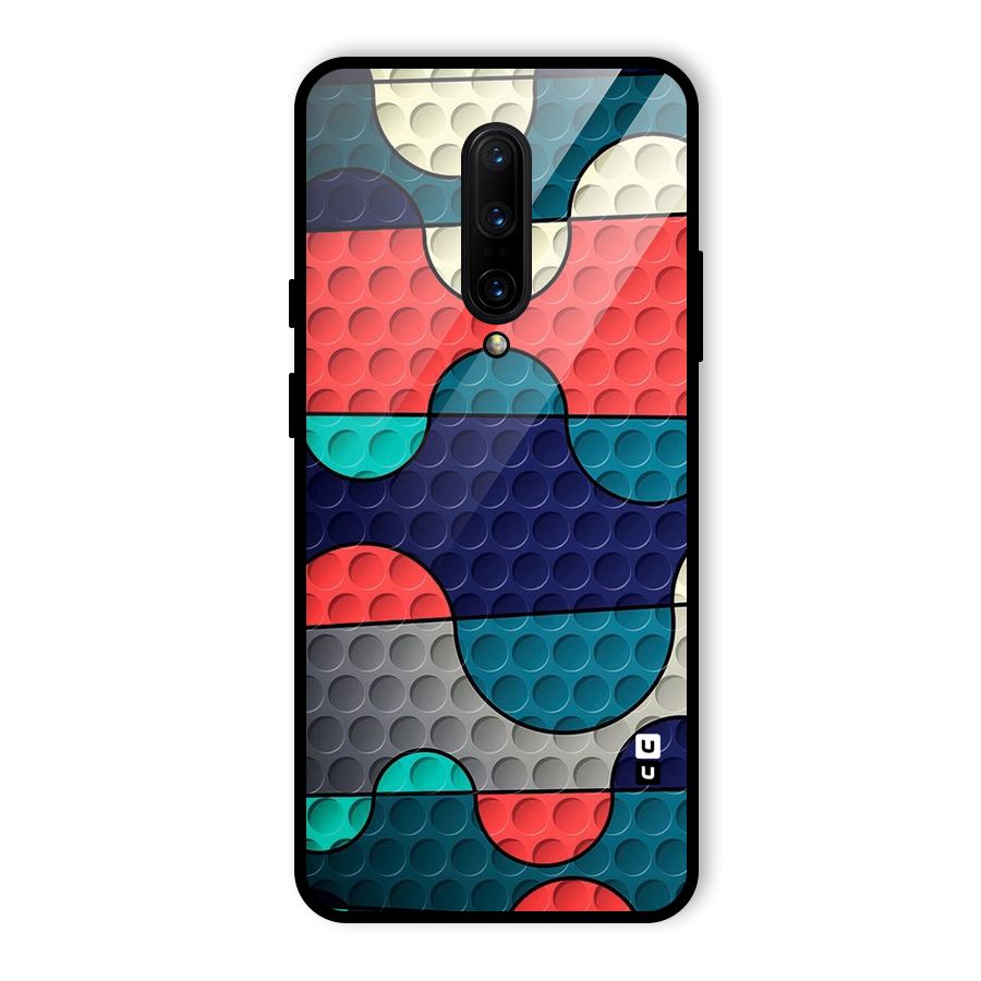 Colorful Puzzle Design Glass Back Case for OnePlus 7 Pro