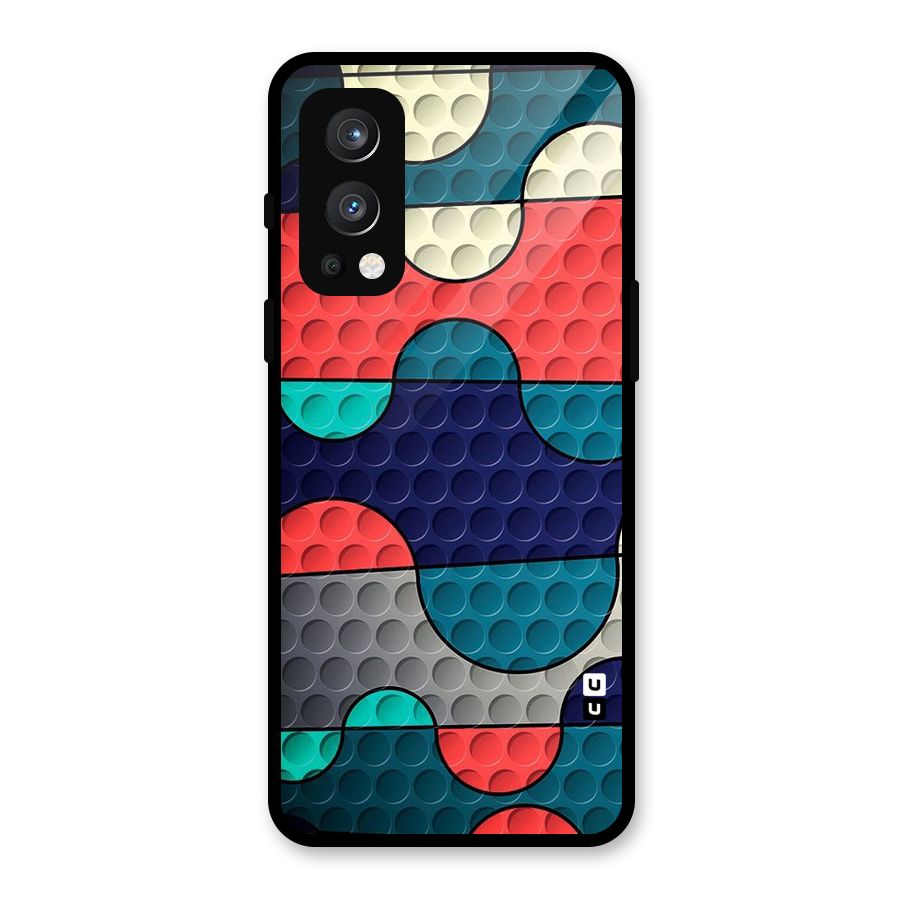 Colorful Puzzle Design Glass Back Case for OnePlus Nord 2 5G
