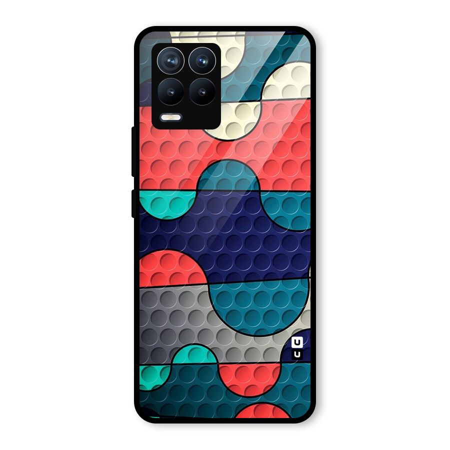 Colorful Puzzle Design Glass Back Case for Realme 8 Pro