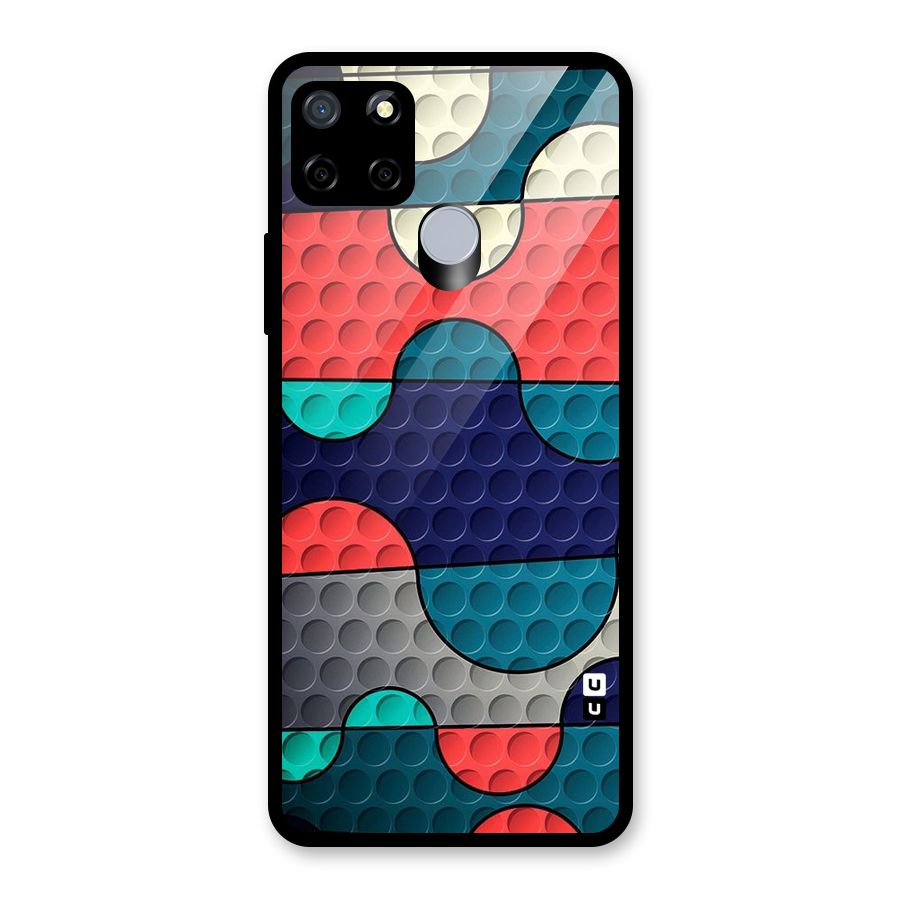 Colorful Puzzle Design Glass Back Case for Realme C12