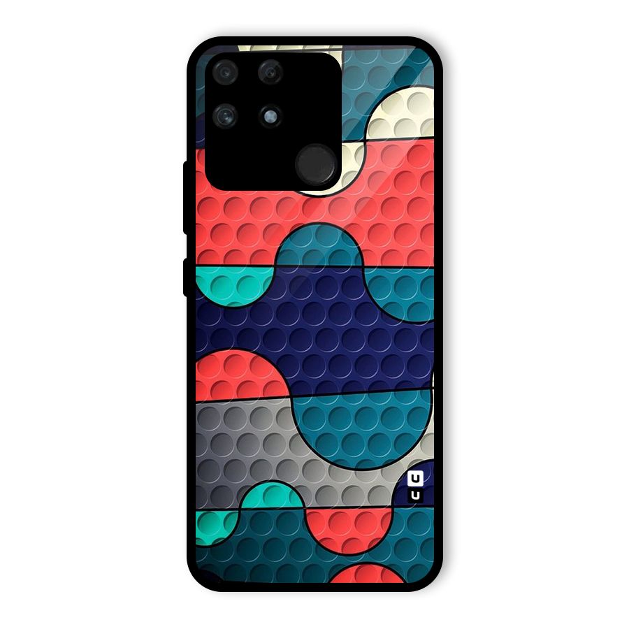 Colorful Puzzle Design Glass Back Case for Realme Narzo 50A