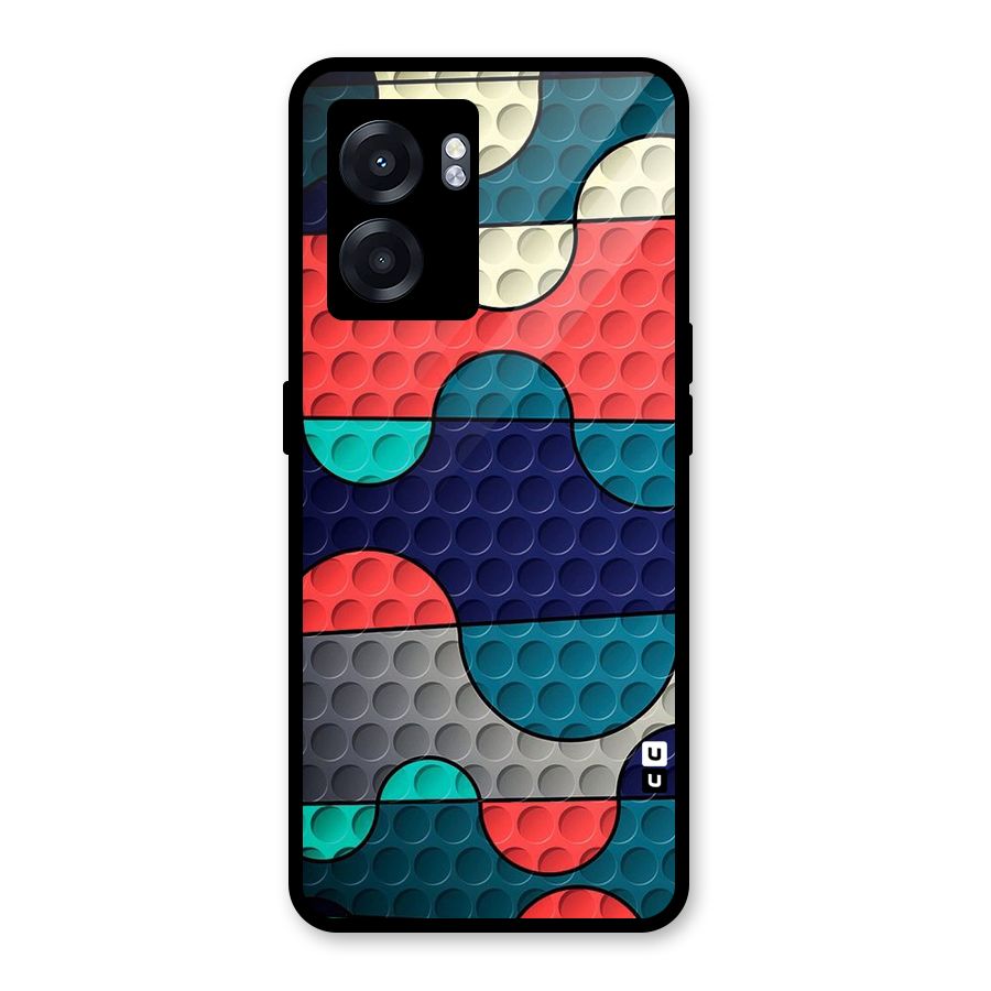 Colorful Puzzle Design Glass Back Case for Realme Narzo 50 5G