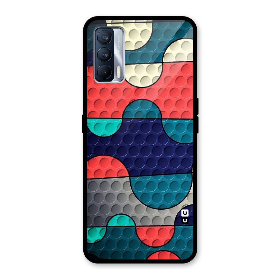 Colorful Puzzle Design Glass Back Case for Realme X7