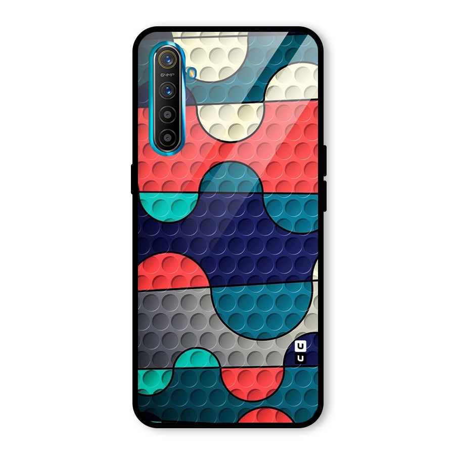 Colorful Puzzle Design Glass Back Case for Realme XT