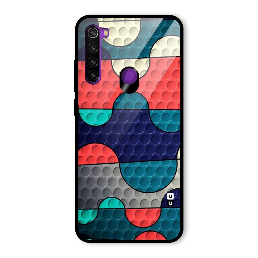 Colorful Puzzle Design Glass Back Case for Redmi Note 8