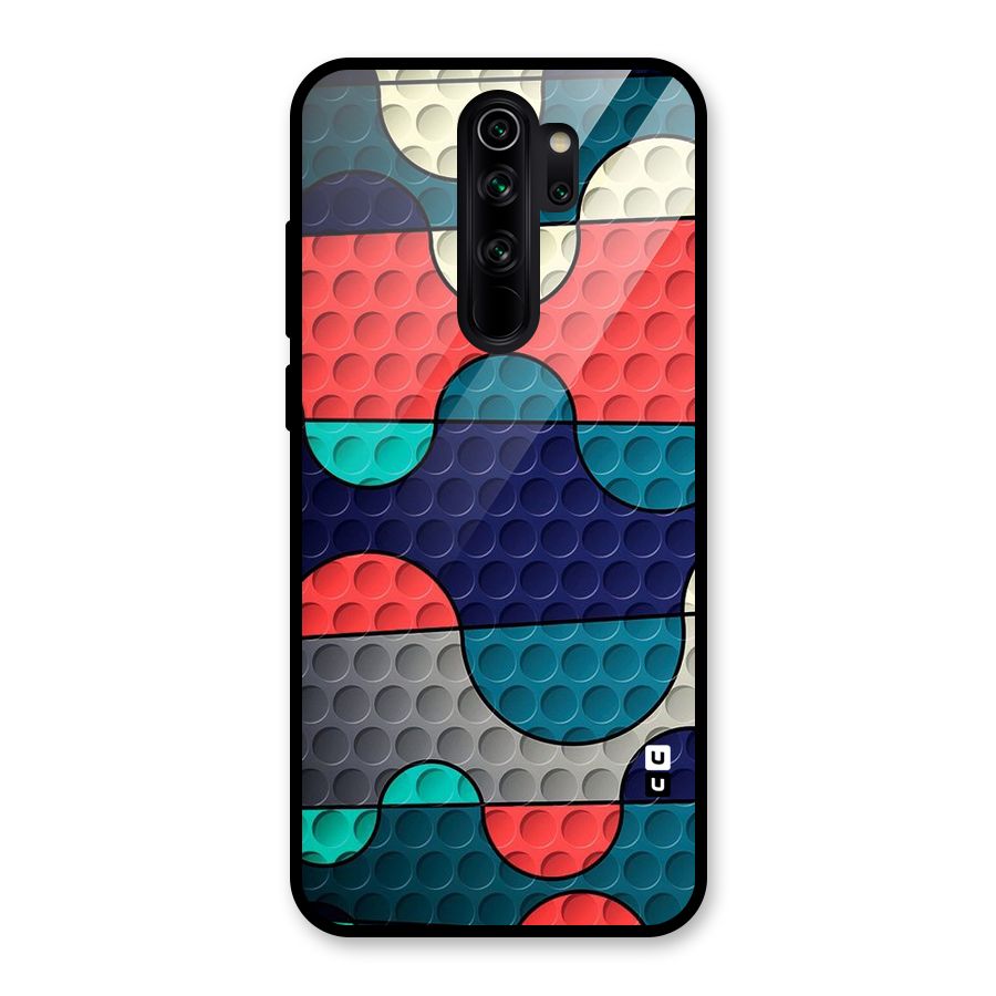 Colorful Puzzle Design Glass Back Case for Redmi Note 8 Pro