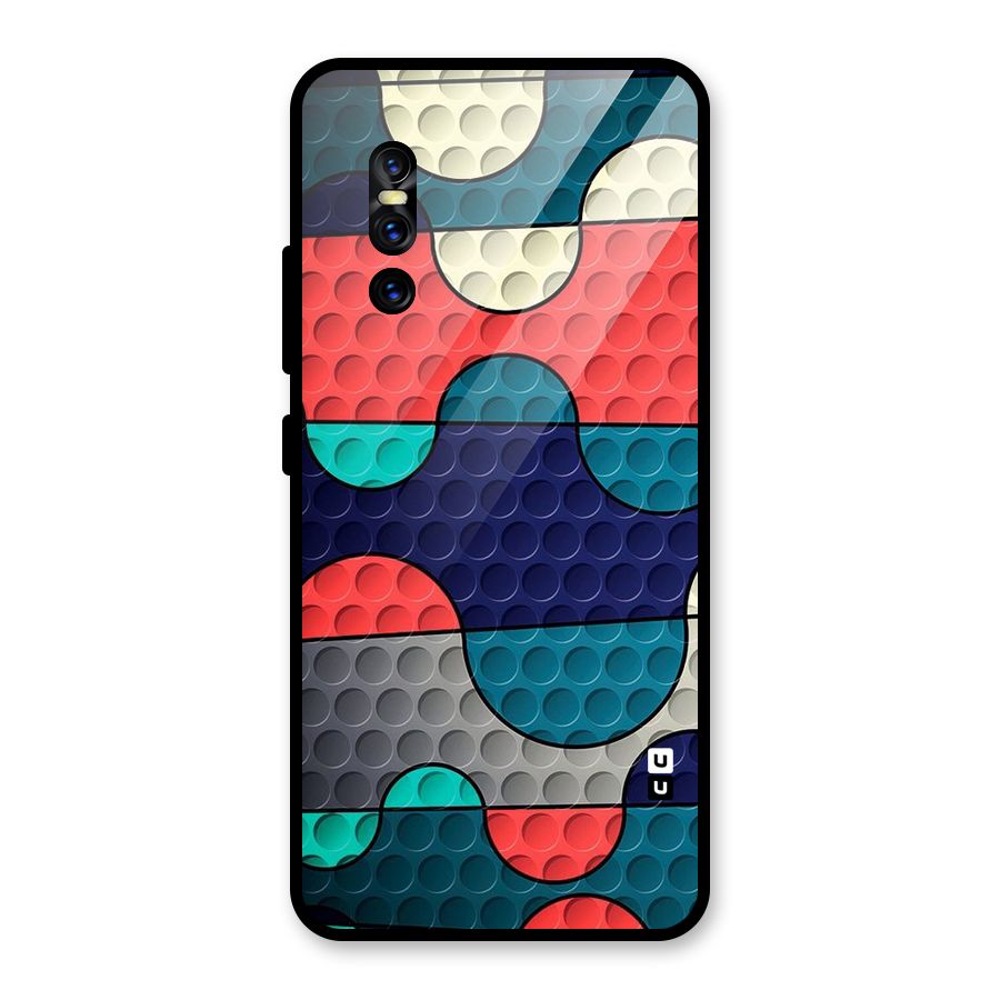Colorful Puzzle Design Glass Back Case for Vivo V15 Pro